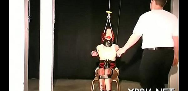  Full bdsm tit torture with sexy woman acting obedient